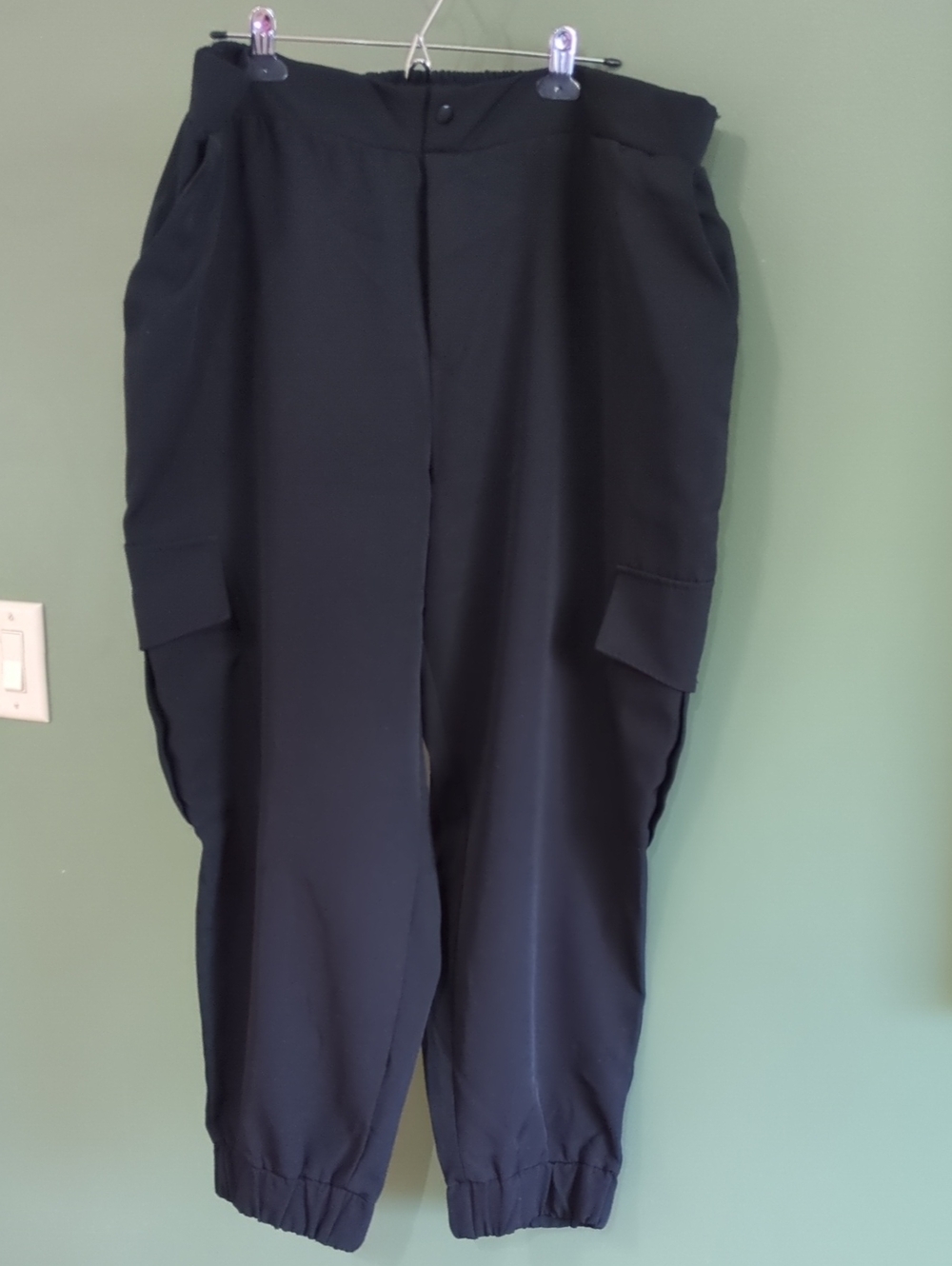 Dex Light Weight Black Stretchy Cuffed Pull On Cargo Pants 3X